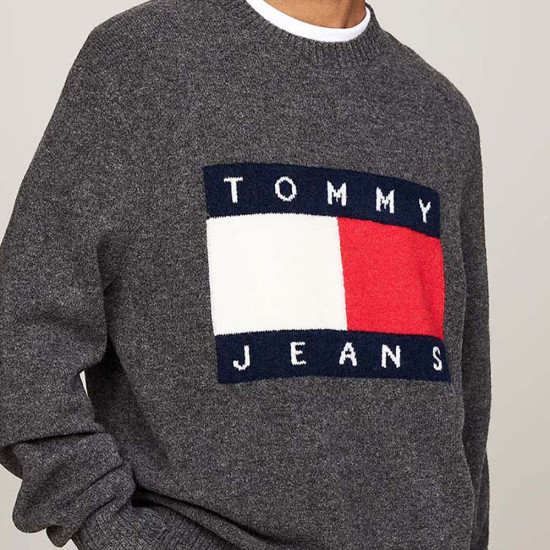 Tommy Hilfiger Ανδρική πλεκτή μπλούζα Regular Melange Flag Sweater